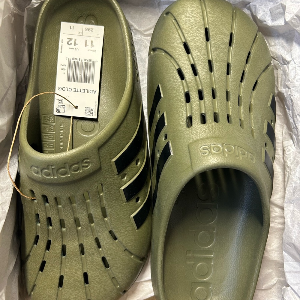 Adidas Adilette Olive Green Clogs